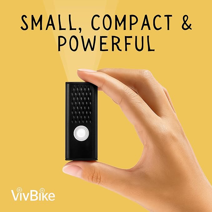 VivBike Rechargeable Bicycle Lights Set for Daily Use, LED Front Light and Rear Light, USB Mini Rechargeable, IPX4 Waterproof, Easy Mount | A HerTime2 Brand