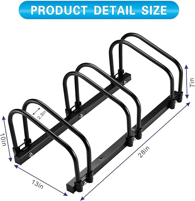 Bike Stand, 3 Bikes Rack Garage, 2.4" Width for most of Bikes