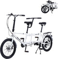 Foldable Tandem Bike, 20”City Tandem Folding Bicycle, 7-Speed Adjustable Cruiser Bike Folding Bike with 3 Seats& Disc Brake, CE FCC CCC