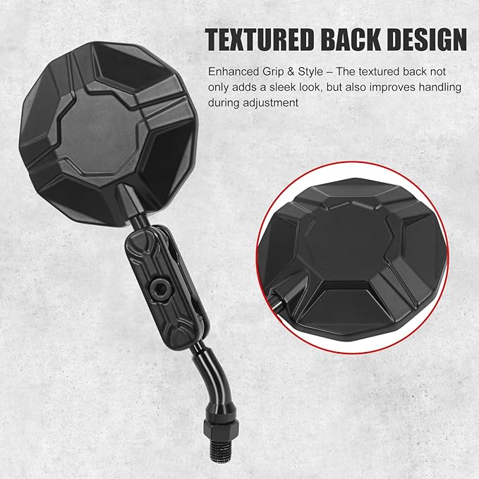 Bike Mirrors, 2 Pack Bicycle Mirrors for Handlebars,Aluminum Alloy Housing,HD Convex Glass Mirror,360° Adjustable, Shock-Resistant Bicycle Mirrors for MTB, E-Bike, Bicycle,Scooter & Motorcycle