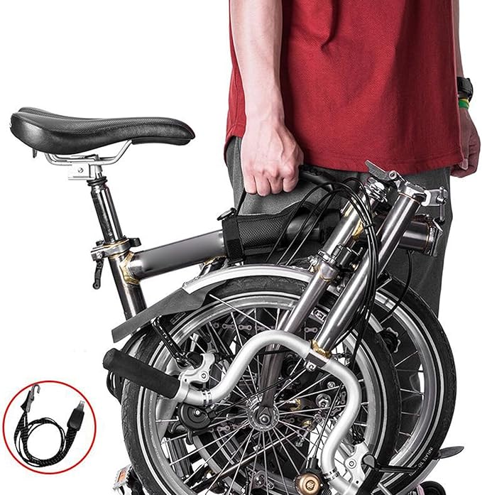 Folding Bike Carry Strap, Dual Mode Hand Shoulder Strap with Folding Bicycles Nylon Webbing Portable Bike Carrier for Commute and City Riding