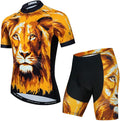Men Cycling Jersey Set Cycle Short Sleeve Shirt and 3D Cushion Shorts Padded Suit Biking Top