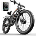 E Bikes for Adults Electric,51 MPH/48 MPH Fast Ebike Peak 5000W/3000W 32AH 52V 130 Miles Max, Dual Motor Electric Bike Fat Tire E Bike for Men, 26" Electric Bicycle for Snow Off-Road, Hydraulic Brakes