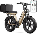 TST Electric Bike for Adults, 1500W Peak Motor Ebike with 48V 15Ah Built-in Battery, 60 Miles Range 28 MPH Electric Bike, 20" Fat Tire E Bike with 7 Speed