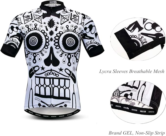 Men's Cycling Jerseys Wolf Print Bicycle Shirts Summer Road Bike Clothes Quick Dry Breathable