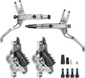 BUCKLOS IIIPRO MTB 4 Pistons Hydraulic Disc Brake Set Front 800mm and Rear 1550mm with Ceramic Brake Pad for Mountain Bike(Pre-Bled)