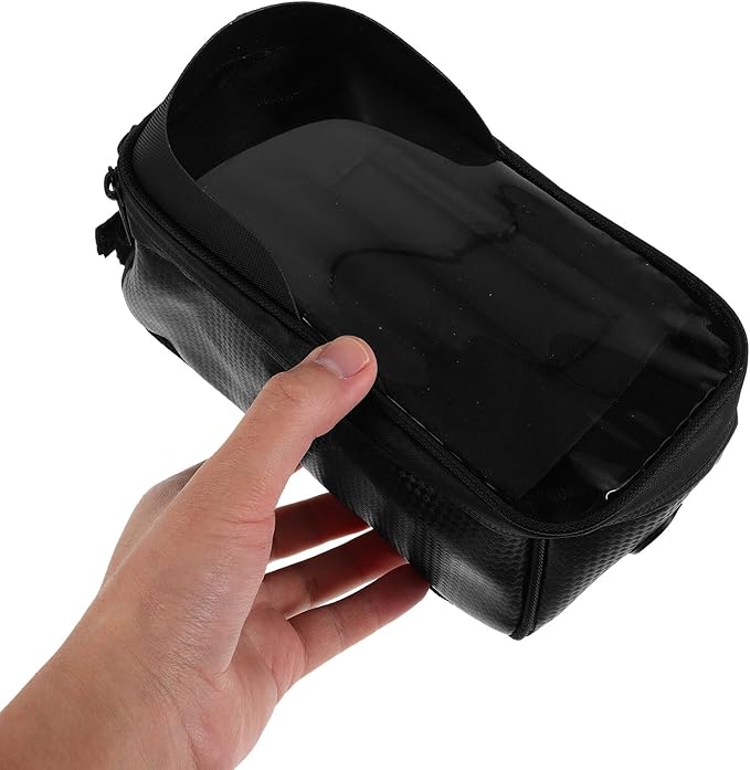 SUPVOX Waterproof Bike Front Frame Bag Phone Holder, Cycling Top Tube Storage Pouch for Road and Mountain Bikes, Sturdy Handlebar Saddle Pack for Outdoor Riding