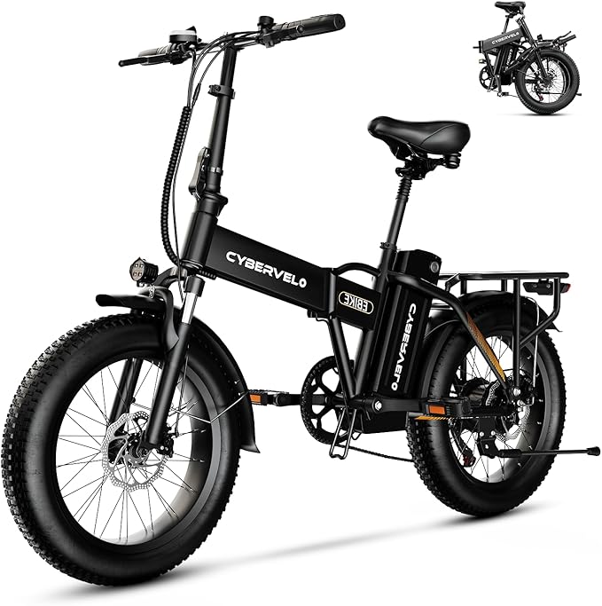 DriftGod Folding Electric Bike, 48V 20.8AH Large Removable Battery E Bike - 20"x3" Fat Tire - 80 Miles Max Range Ebike for Adults,Electric Bicycles for Commuter