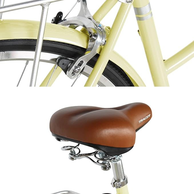 Tracer Osaka Hybrid Bikes, Steel Frame, Shimano Nexus Inter 3/7 Speed, Brown Seat Brown Grips, Road Bike, City Bike, Multiple Colors