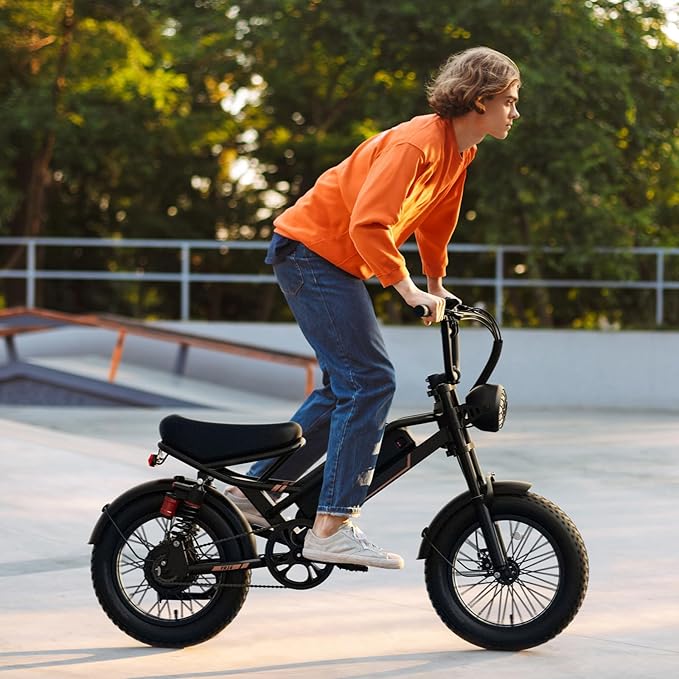Jasion 3000W/2000W Electric Bike for Adults Teens,Electric Dirt Ebike 80/55 Miles Range,Moped Style E Bike 32/28MPH,20"/16"*4 Fat Tire Off Road Bike with Cruise Control,Dual Suspension E Motorcycle