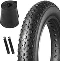 20x4.0 Folding Fat Tire with Inner Tube, Puncture Resistant 20x4 Ebike Tire for Commuter Bikes, All Terrain 20 x 4.0 Fat Bike Tire Replacement with AV Valve