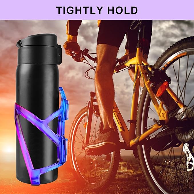 Bike Water Bottle Holder with Screws Lightweight Cycling Bicycle Water Bottle Holder for Road, Mountain Bike (Blue Purple)