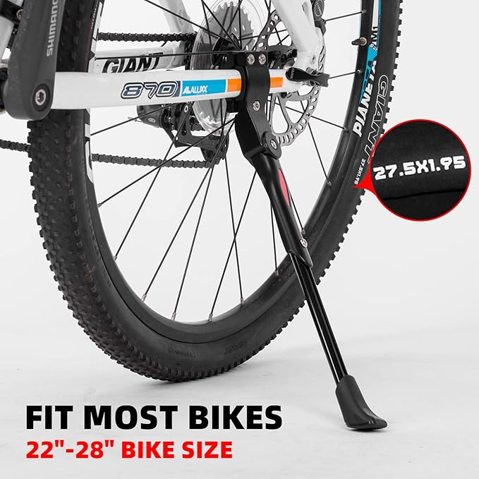 ROCKBROS Bike Kickstand Adjustable Bike Rear Mount Kickstand Bike Side Aluminium Alloy Adults Kick Stand for 22’’-28’’ Inch Mountain Road Bikes