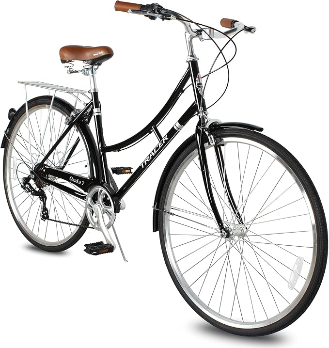 Tracer Osaka Hybrid Bikes, Steel Frame, Shimano Nexus Inter 3/7 Speed, Brown Seat Brown Grips, Road Bike, City Bike, Multiple Colors