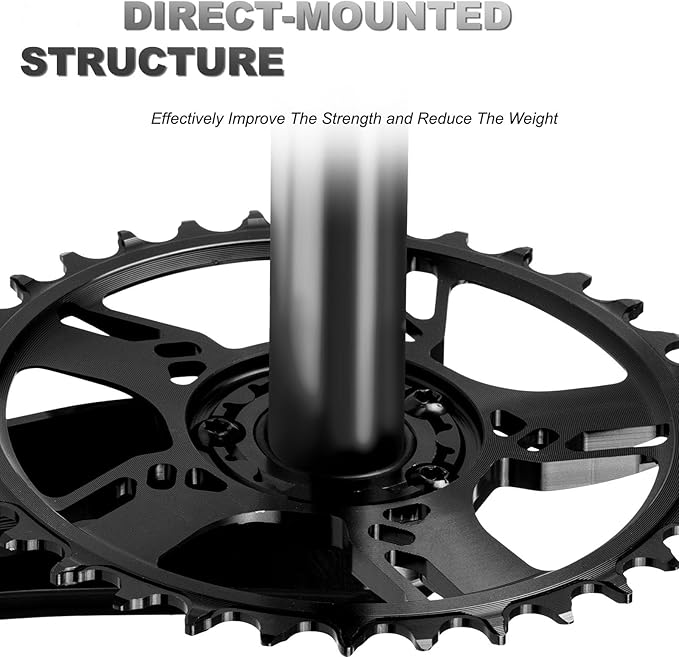BUCKLOS 170/175mm Mountain Bike Crankset - CNC MTB Hollowtech Direct Mount Single Speed Cranksets, Bicycle Crank Set with 32/34/36/38T Narrow Wide Tooth Chainring for 9/10/11/12 Speeds