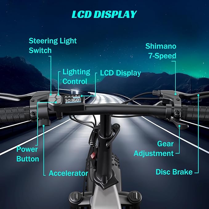 SISIGAD Folding Electric Bike for Adults, 1500W Peak Motor Ebike with 48V 15Ah Removable Battery, Max Range 60 Miles 28 MPH Commuter Foldable Ebike, 20" Fat Tire All Terrain E Bike