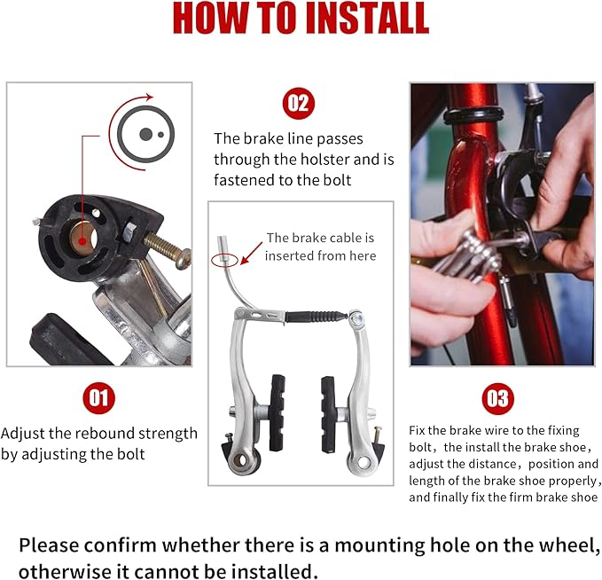 Complete Bike Brakes Set, Universal Bike Front and Rear MTB Brake, Inner and Outer Callipers Cables Lever Kit with Multi-Tool Wrenches Silver