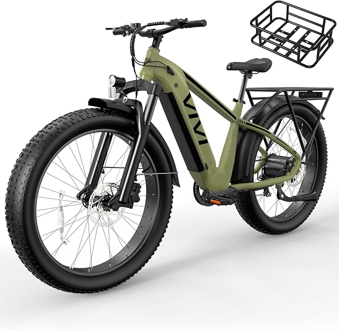 Vivi ACE01 Electric Bike for Adults,26" x 4.0 Fat Tire Ebike,1500W Peak Motor Torque Sensor Electric Mountain Bike,25MPH Electric Bicycle with 48V 15AH Battery,Hydraulic Brake,SGS Certified to UL2849