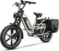 Dual Battery Electric Bike for Adults, Cargo Ebike with 48V 60AH Removable Battery Up to 160 Miles, 1450W Peak Motor 34MPH Electric Bicycle, 20" x 4" Fat Tire 7 Speed Hydraulic Disc Brakes E Bike