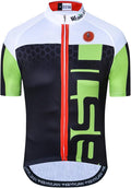 Cycling Jersey Men USA Summer Bike Short Sleeve 3-Pockets Breathable Quick-Dry Shirt S-3XL