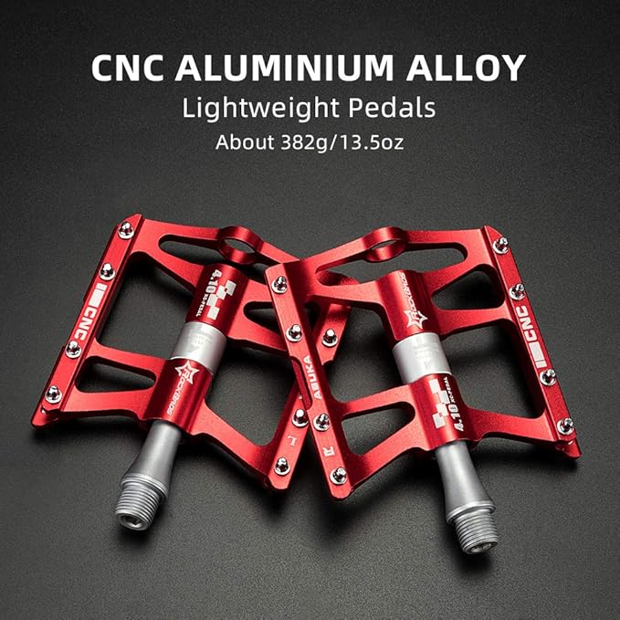 ROCKBROS 4 Bearings Mountain Bike Pedals MTB Padals Platform Flat Bike Pedals Aluminum Alloy 9/16"