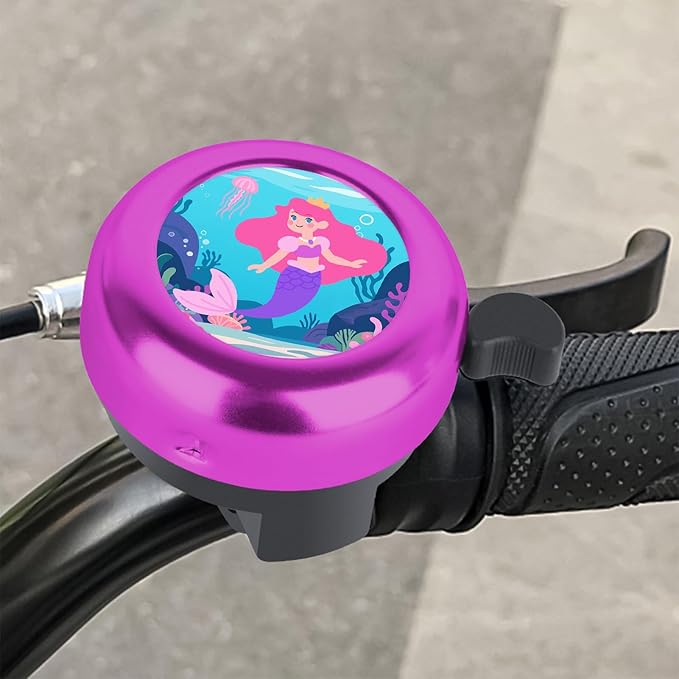 MZELQ Bicycle Bell Cute Clear Sound Adjustable Size Aluminum Bike Accessories Bell Ring for Girls Women Kids Adults