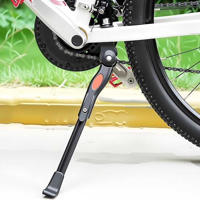 1Pcs Bicycle Kickstand Aluminum Center Mount Bike Kickstand Fits 24-29 Inch Bicycles (Adjustable)