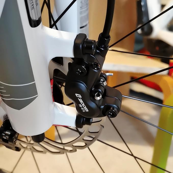 Hycline 4-Pistons Ebike Hydraulic Brake Set: Zoom H876E 2-PIN Power-Off Electric Bike Disc Brake Kit Included 160mm/180mm Rotors and Mounting Adapter