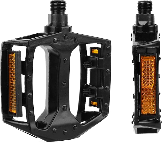 Bike Pedals – 9/16" Platform Pedals with Reflectors for Mountain, Road, BMX, and Ebike