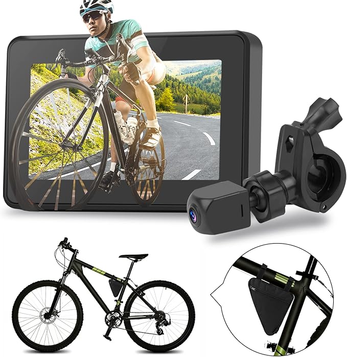 blueear Bike Bicycle Mirror,1080P Bicycle Rear View camera with 4.3" Screen,130° Wide Angle Color Night Vision Bikes Camera 360° Adjustable,Bike Accessories For Bicycle, Mountain, Road Bike