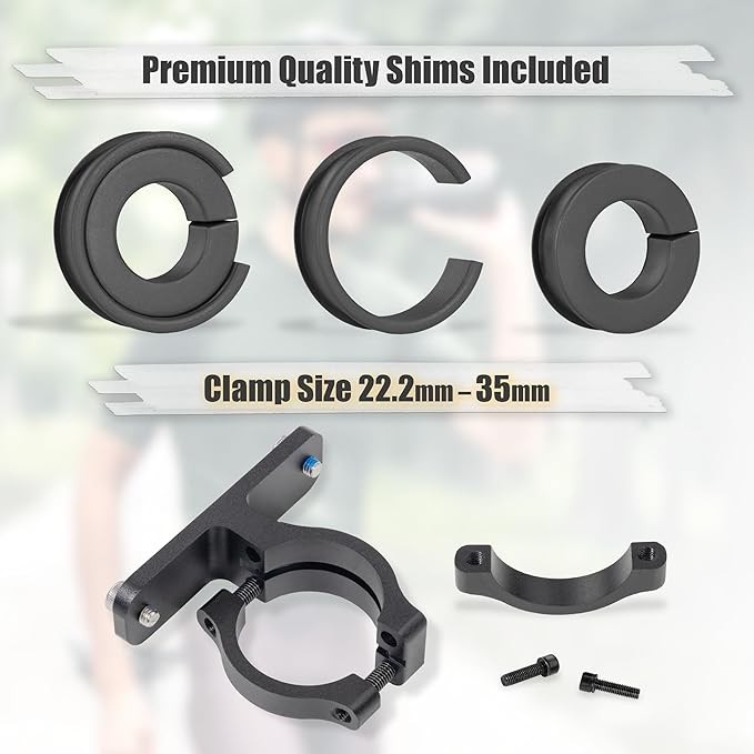 CyclingDeal Bike Handlebar Bottle Cage Adapter - Bike Water Bottle Holder Bicycle Water Bottle Mount - Secure & Durable Bike Bottle Holder for Handlebar Clamp Size 22.2mm to 35mm
