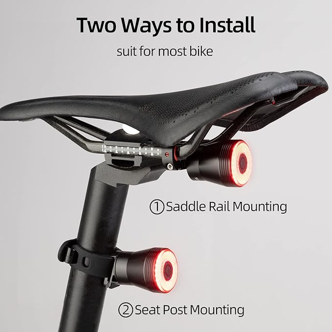 ROCKBROS Bike Tail Light Smart,Brake Sensing Bicycle Rear Lights for Night Ride,Ultra Bright LED Back Lights,Type C USB Rechargeable,IPX6 Waterproof,Cycling Safety Taillight Accessories
