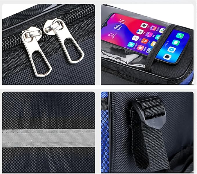 Bicycles Front Frame Storage Pouches with Reflectives Strips Road Bikes Handlebars Bag Cycling Accessories Easy installa
