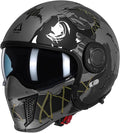 TRIANGLE Full Face Motorcycle Helmets,Off-Road Motocross Helmet for Men & Women,Dual Visor with Internal Tinted Sunshield,Open Face 3/4 Adult Racing Helmet DOT Approved(XXL)