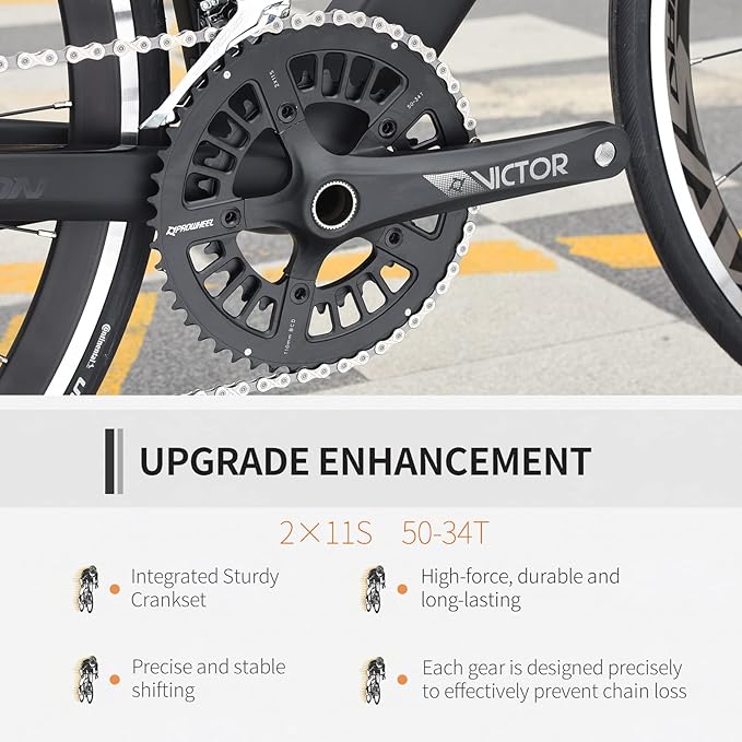 SAVADECK Carbon Road Bike, Windwar5 Carbon Fiber Frame 700C 25C Tire Racing Bicycle with Shimano 105 22 Speed Groupset Ultra-Light Bicycle for Men/Women
