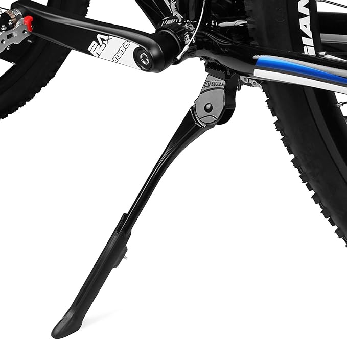 BV Rear Bike Stand for 24”-29” - Adjustable Bikes Kickstand for Adult Bike with Non-Slip Foot & Spring-Loaded Latch for Stable Any-Angle Stance - Bicycle Stand for Mountain, City & Hybrid Bikes