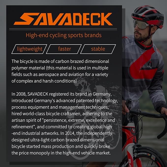 SAVADECK Carbon Road Bike, T800 Carbon Fiber Frame 700C Racing Bicycle with Shimano 105 R7000 22 Speed Groupset and Mechanical Disc Brake, Ultra-Light Carbon Bike