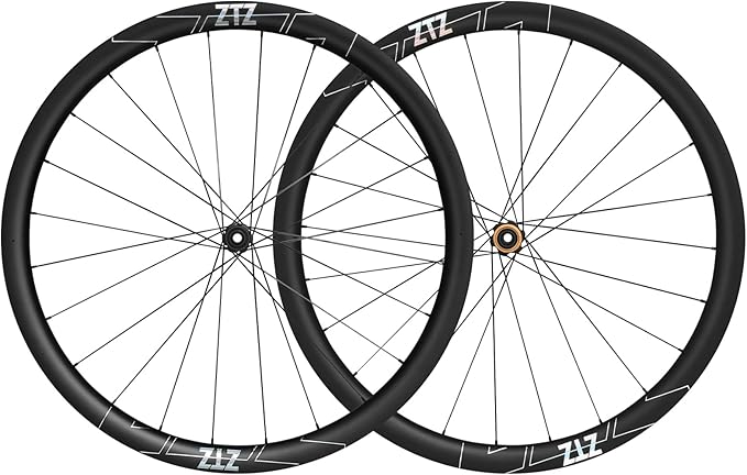 ZTZ 700C Carbon Road Bike Wheelset, Ultralight 37/46mm Disc Brake Bike Wheels,Front & Rear 24H High-Strength 700c Clincher Rims, Compatible with 8-11 Speed Cassettes