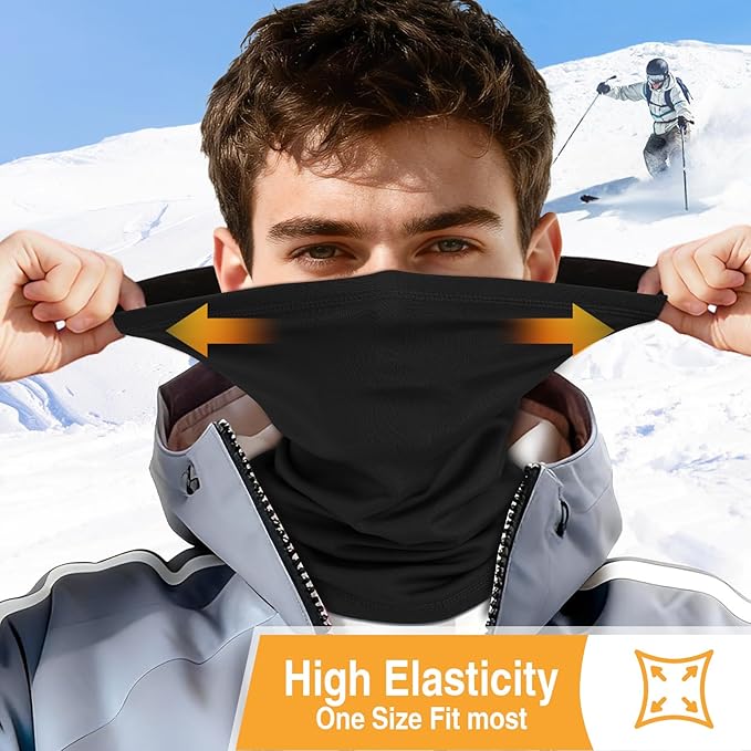 2 Pack Winter Neck Gaiter Warmer for Men&Women,Windproof Face Cover Fleece Face Mask Scarf for Cold Weather Sport