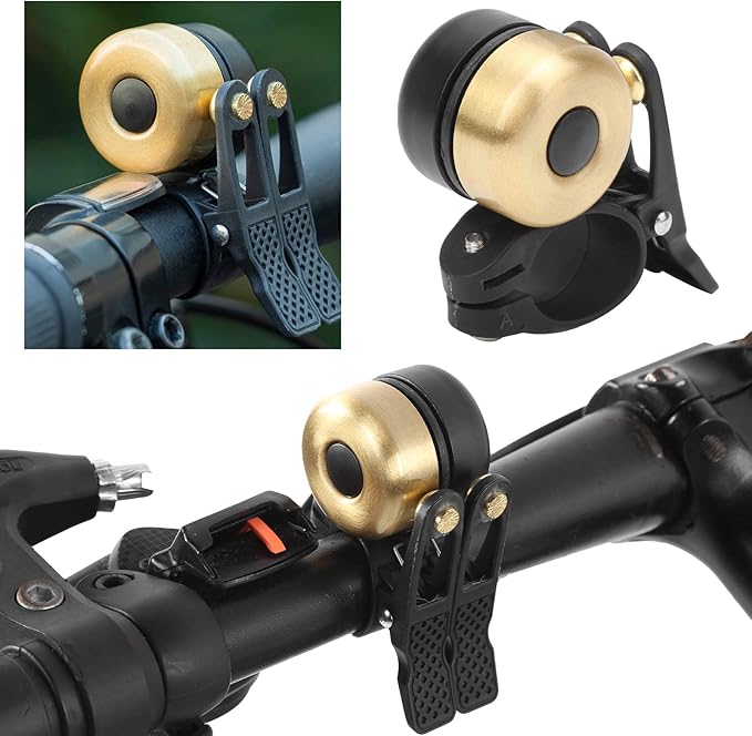 plplaaoo Classic Bike Bell,Bicycle Bell, Vintage Bicycle Double Bell Loudly Sound Mountain Bike Horn Knocking Cycling Accessory, Clearer Louder Longer Sustained Purer Tone, Classic Bike Bell Vint