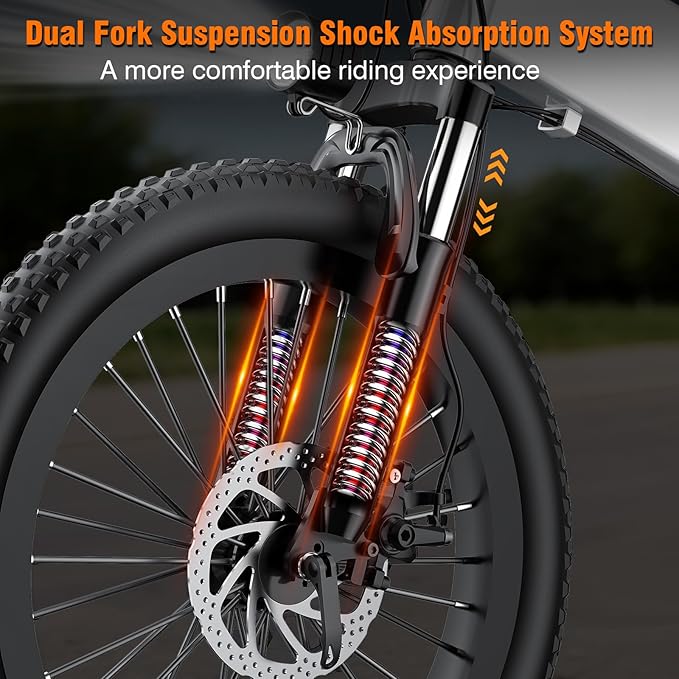 Electric Bike for Adults and Teens, 520W-560W Motor, 20-24MPH, 32 Miles Range, 48V 10Ah Battery, 3-Level Pedal Assist, 14" Foldable Mini Electric Bicycle, UL 2849 Certified
