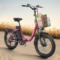 Electric Bike, 1000W Peak Folding Electric Bike, 486Wh 70 Miles Range Ebike, Waterproof Removable Battery, 7 Speed, 25 MPH Max, 20" Step-Thru Bicycle with Front Basket
