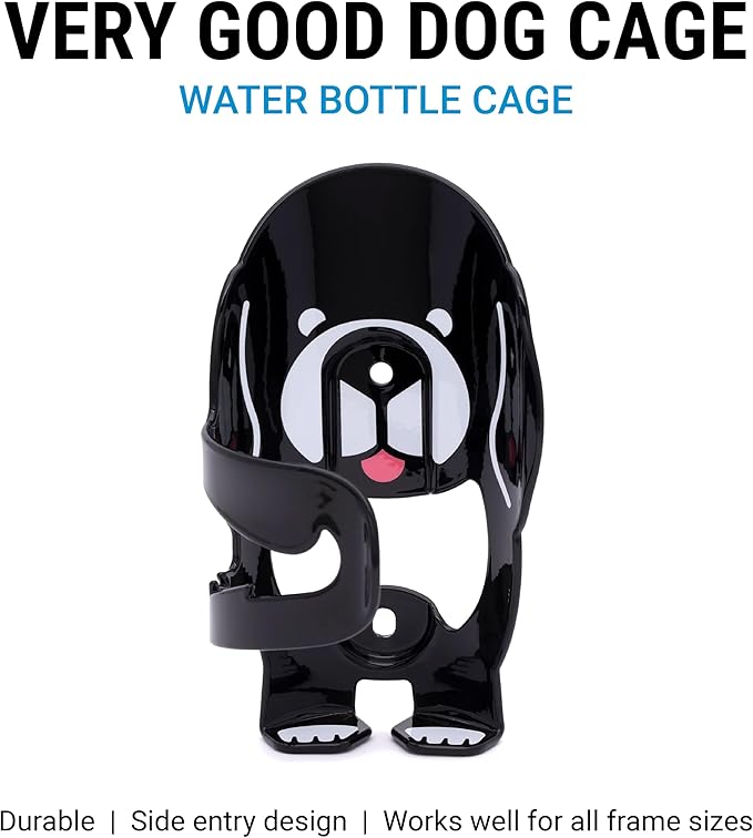 Portland Design Works Water Bottle Cage - Lightweight Water Bottle Holder for Bikes, Very Good Dog Cage, Black