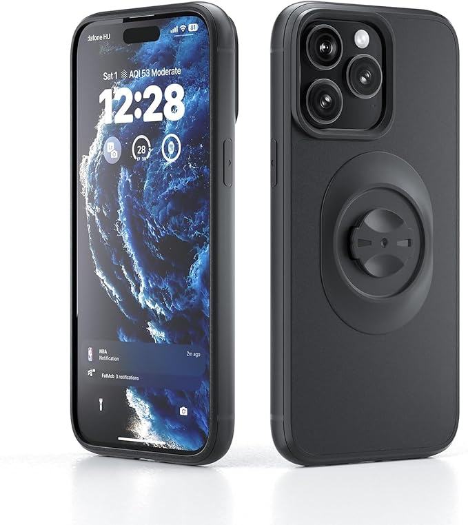 Bike Phone Case – Compatible with iPhone Air, Slim Shockproof Cover with Secure Lock-in Design, Fits Quarter-Turn Mounts Using Garmin-Style Interface Black