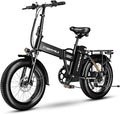 YorkE 1000W Folding Electric Bike, 48V 20AH Large Removable Battery E Bike, 30+MPH, 80 Miles Max Range, 20" Fat Tire Electric Bike for Adults, Adult Electric Bicycles for Commute, 7-Speed