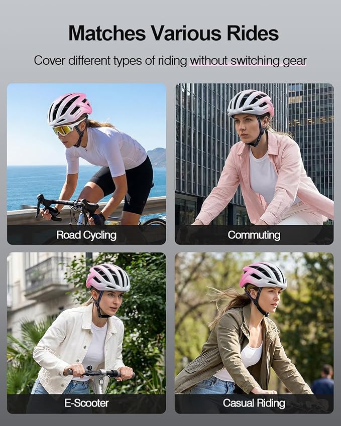 Odoland Adult Bike Helmet - Super Ventilation & Impact-Resistant Frame, Adjustable Dial System Lightweight Bicycle Helmet for Mountain, Commuting, Road Cycling