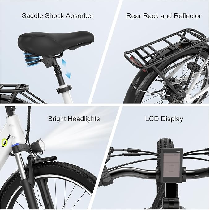 1000 Peak Electric Bike for Adults,up 80 Miles 25AH Removable Battery Ebike, 26" Electric E Bike with 7-Speed,Adult Electric Bicycles for Commute Beach Snow Man Womens All Terrain