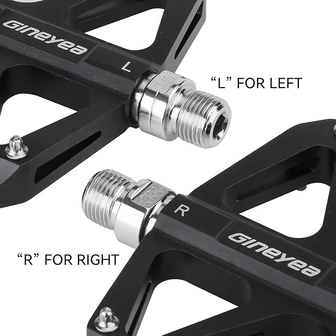 Bike Pedals, Universal Fit Bicycle Pedals Aluminum 9/16" Sealed Bearing Lightweight Wide Flat Platform for Road Mountain BMX MTB Bike