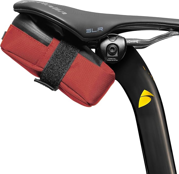 ALMSTHRE Signature Bike Saddle Bag – Rust Red | 0.5L Bike Seat Bag (3" x 5.25" x 2") | Water-Resistant Ripstop, Waterproof Zipper, Internal Pocket | Durable Under Seat Storage