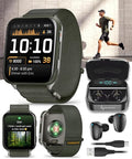 Wearable4U Garmin Venu X1 Thin and Lightweight GPS Smartwatch, AMOLED Display, Moss with Titanium Caseback and Moss ComfortFit Nylon Band Black Earbuds Bundle